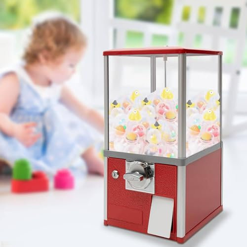 QXIWAOE Distributore Automatico di Caramelle gommose Commerciale da 21 Pollici, distributore Automatico di Caramelle gommose Indipendente (Rosso)