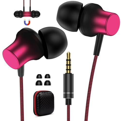 3.5mm Wired Earbuds Earphones Noise Cancelling in-Ear Headphones with Microphone for iPod iPad Laptops Computer,High Sound Quality 3.5mm Jack headset for iPhone 6 5S MP3 MP4 for Switch for School kids