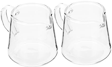 Cabilock Taza De Café y Jarra De Leche De Vidrio 120 Ml, Juego De 2 Piezas, Diseño Sencillo, Apto para Hogar y Cafetería, Fácil De Limpiar, Uso Diario para Leche y Jugos