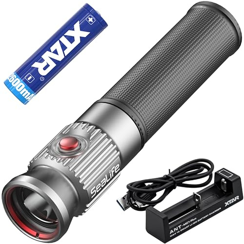 SeaLife Sea Dragon 1200 Diving Light, High-Intensity Long-Range Beam, 1200 Lumen LED Diving Light with Ultra-Compact Design, Waterproof to 330’/100m (Dive Light + Battery + Charger)