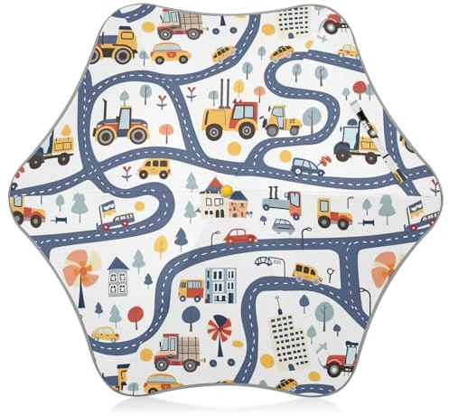 GAIREG Kinder-Regenschirm, 88,9 cm, mit Cartoon-Traktoren, abgerundete Ecken, robust