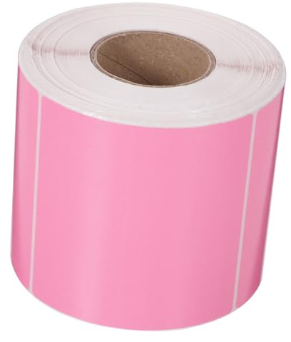 GRIRIW Thermoetiketten Rolle 500 Selbstklebende Adressetiketten aus Papier in Rosa mit Abgerundeten Ecken und Einfacher Bedienung für Versand und Büro