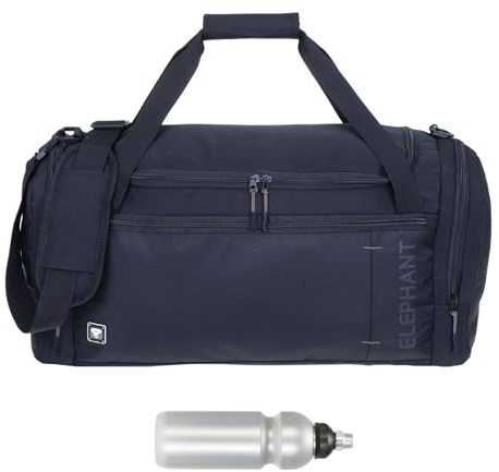 Elephant Sporttasche Freizeittasche XL 56 cm Dark L 3627 Schwarz Grau +f | Damen Herren Large 45 L Nassfach Reisetasche Sport Fitness Sauna Saunatasche Schwimmtasche Tasche Sports Bag groß