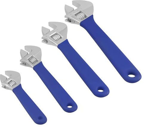 CHIHEUNG 4PCS Adjustable Spanner Set, 6/8/10/12 Inch Adjustable Wrench Set for DIY, Home Repair