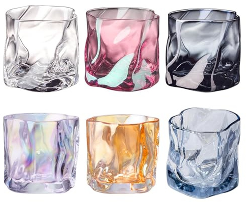 Haayymo Whisky Glass,Whiskey Glass,Martini Glasses,Whisky Glasses,Tumbler Glasses,Rum Glass,Whiskey Glasses,Glass Tumblers,Whiskey Gift Sets for Men(6 Colors)