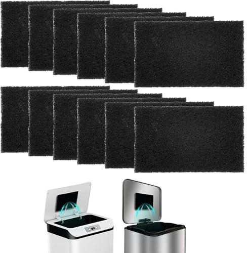 Kopinma 12 Pack Biomülleimer, Aktivkohlefilter, Reinigender Aktivkohle-Desodorierer für Mülleimer, Küche Aktiviert Kohlenstoff Filter, Filter Abfallbehälter Geruchsfilter