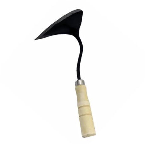 Kisangel Azada de Mano con Mango de Madera Ergonómico Resistente y Antideslizante para Jardinería Deshierbe y Plantación Hogar Jardín y Huerto