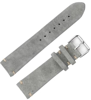 Vintage klockremmar i mockaläder Blå klockband Ersättningsrem for klocktillbehör 18mm 20mm 22mm 24mm(Gray,18mm)