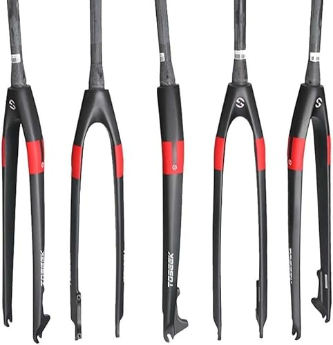 Kcolic Forcella Anteriore Mountain Bike, Forcella Ultraleggera per Bici Strada, Forcella Rigida in Carbonio Conica Dritta, Forcella Rigida Freni Disco MTB per Bici 26/27,5/29 Pollici A,26in