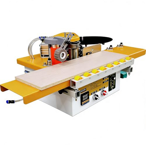 RETRIN Encoladora de Cantos Automática Portátil con Pedal, Funcionamiento para Bordes Curvos y Rectos,Control Inteligente de Temperatura,Capacidad de Adhesivo 1000ml B