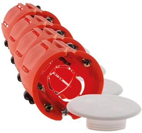Zenitech - Noname 120159 - Boîte d'encastrement pour Placo - Orange - Ø40 mm x Profondeur 40 mm - Charge Max 25 kg - Idéale pour Installation de Luminaires Plafonniers - Diamètre de Perçage 40 mm
