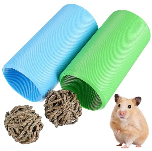 Tubo per Criceto in Plastico Leggero e Flessibile per Gabbia | Estensibile, per Animali Domestici Piccoli, Accessori per Esercizio e Nascondiglio, Tubo Gioco