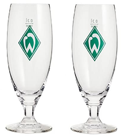 BREMEN SV Werder Pilstulpe 2er Set Pilsglas Bierglas Glas - Plus Lesezeichen Wir lieben Fußball