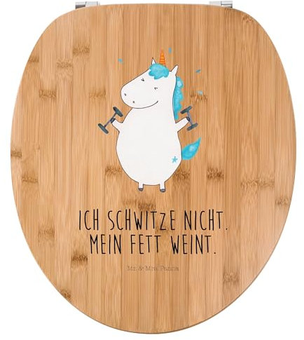 Mr. & Mrs. Panda Motiv WC Sitz Einhorn Fitness - Geschenk, Abnehmen, Geräte, Unicorn, Toilettendeckel, Pumpen, WC-Sitz, Klobrille, Einhörner, Einhorn