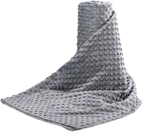 Acdyion Removable Duvet Cover 48x72 for Weighted Blankets-Super Soft Minky Dot with 8 Ties Cover Only (Silvery Grey)