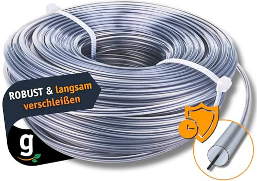 Gardazon Trimmerfaden mit Verstärkung - 2,0 mm x 50 m (rundes Profil) Vorsicht - extrem schwerlast - Mähfaden für Akku-Rasentrimmer, Ersatzfaden für Rasenmäher-Spule,Trimmer, Nylonfaden Trimmerschnur