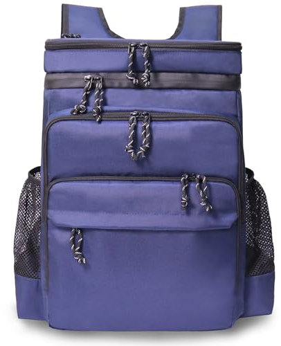 GiMiUiTo Zaino refrigerante a doppio strato, a prova di perdite, grande, isolato, perfetto per tattica, campeggio, picnic, spiaggia, escursionismo, blu navy
