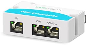 LINOVISION Mini estensore POE a 2 porte, estende l'alimentazione via Ethernet fino a 300 m con cavo Cat5/6, splitter POE a 2 dispositivi POE