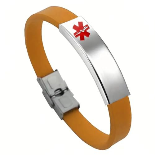 Braccialetti di allerta medica personalizzati per donne e uomini, braccialetti identificativi personalizzati, braccialetto in silicone per sport casual e sport, braccialetto in silicone con