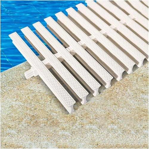 KIJyfgTR Rejilla de desbordamiento de Piscina, Rejilla de Canal Duradera de plástico PPS, for entradas de vehículos, Rejillas de canalones, Patios y terrazas de Piscinas(30CM)