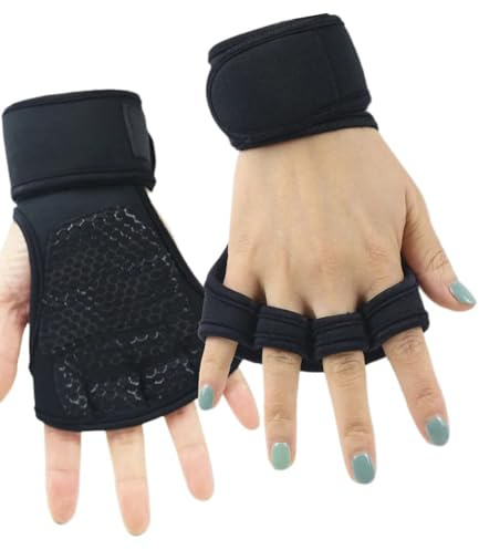 Haodream Guantes deportivos para entrenamiento con muñequera, levantamiento de pesas, prácticos, para ciclismo, gimnasio, fitness, senderismo, entrenamiento, con soporte para la muñeca, guantes