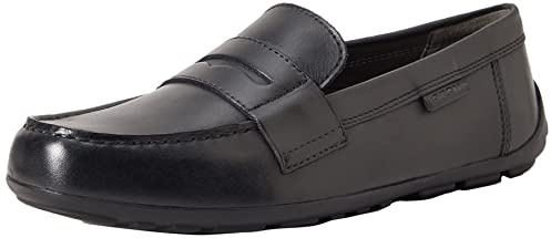 Geox Garçon J New Fast Boy A Mocassins, Black, 38 EU