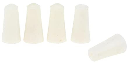 perfk 5 Stücke Labor Gummistopfen Bungs Vollgummi-Stopper Flaschenstöpsel Flaschenverschluss Kegelförmig Silikagel konische Stopfen, Weiß 9-13mm