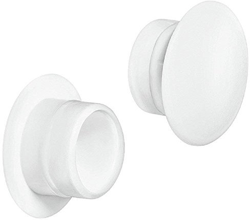 Gedotec Möbel-Abdeckkappen Kunststoff Schrauben-Kappen rund Schrauben-Abdeckungen weiß - H1117 | Endkappen mit Ø 12 mm | Rohrstopfen für Blindbohrung | 20 Stück - Lochkappen für Möbel & Bohrlöcher