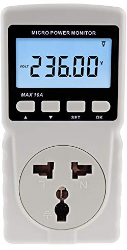 Watt Power Meter Plug-in Socket Power Meter, Home Electrical Usage Monitor Consumption, Kilowatt Wattage Voltage AMP Tester with Backlight Overload Protection