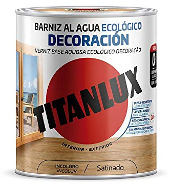 Titanlux Barniz Ecológico al agua para mobiliario y elementos de madera, Satinado, Incoloro 2,5 L