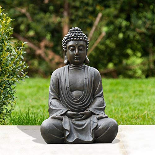 Goodeco Meditating Buddha Garden Ornaments,Zen Buddha Statue sculpture-Indoor/Outdoor Decor Gifts for Home, Garden, Patio, Deck, Porch Yard Art Decoration.