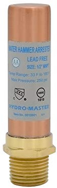Hydro Master 0160901 Water Hammer Arrestor,Lead Free Brass,1/2 MNPT