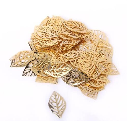 iplusmile 100 Stück Hohle Baumblatt Anhänger Gold Legierung 35X20Mm Schmuckanhänger Für Diy Halskette Armband Bastelbedarf Schmuckherstellung Herbst Deko Gold Blätter Zum Basteln