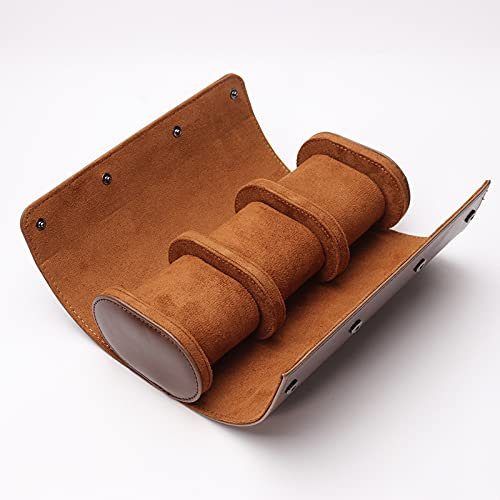 Syfinee 3 Schlitze Uhrenrollen-Box, tragbar, multifunktionale Uhren-Aufbewahrung, Reise-Etui, tragbare Leder-Uhrenrollen-Box, Uhrenrollen-Organizer, Uhren-Halter, als Geschenk