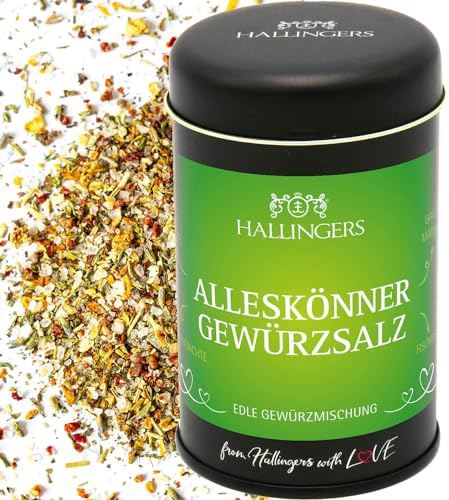 Hallingers Genuss Manufaktur Salz Geschenk - Gourmet-Qualität zum Kochen in edler Geschenk-Dose Alleskönner Gew... für Raclette, Fondue & Wedges, Geschenkidee für Frauen Männer