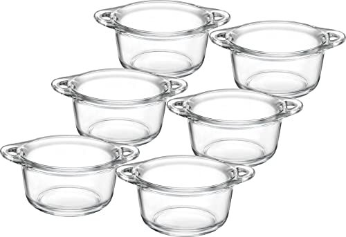 Emilja® 6er Set Suppentasse Servierschalen Multifunktionsschale Dessertschale 50cl mit Griffen