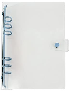 Archivador de PVC suave transparente cubierta protectora para cuaderno de notas archivadores con anillos de 6 agujeros recargable para A5/A6 hojas volantes, archivador presupuesto A6 (A5, azul)
