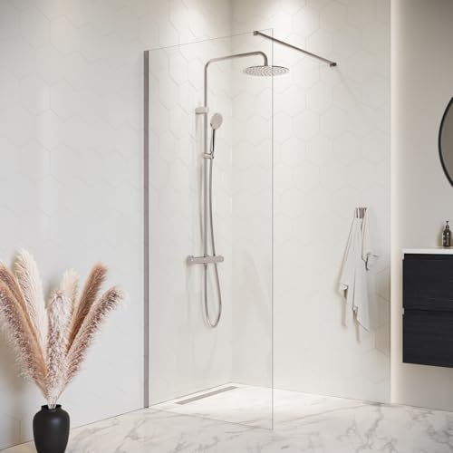 Duschwand Florida 90 x 200cm Glas Duschabtrennung Chrom - Walk-In Dusche Nano Duschtrennwand