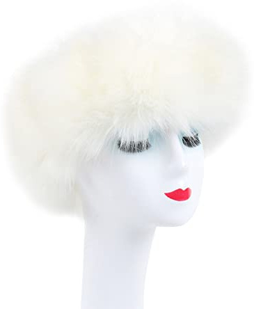 Winter Kunstpelz Stirnband, Damen Fellmütze, Fuchs Pelz Stirnbänder, Fell Kopfband Haarschmuck, Ohrenwärmer, Flauschige Haarband für Winter Outdoor Warmer Ski