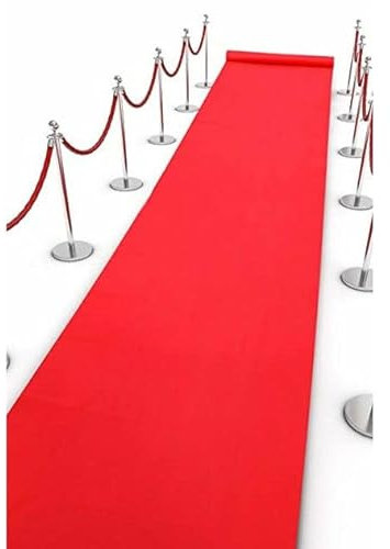 Sparkles Partyware Red Carpet Runner - Pack of 1-15ft Red Fabric Runner for Indoor and Outdoor Use - Perfect Decoration for Hollywood-Themed Parties, Weddings, Proms, Carpet Events