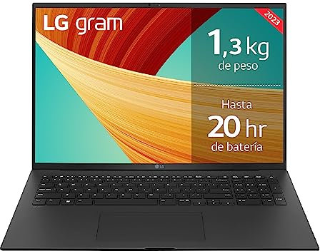 LG gram 17ZD90R-G.AX75B - Ordenador Portátil, 17 Pulgadas IPS, Intel Core EVO i7 13ª Gen, sin Sistema operativo, 16 GB RAM, 512 GB SSD, 1.35 Kg, 20 h de Autonomía, Color Negro
