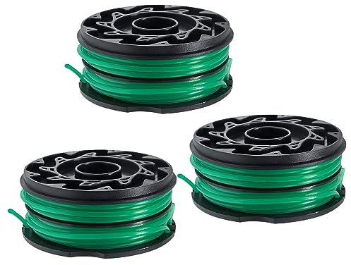 Cilivo DF-080 Part Compatible with Black and Decker GH1000 GH1100 GH2000 Electric String Trimmer Lawn Edger,DF080 DF-080-BKP Dual Line Edger Parts 30ft 0.080 Dual Auto-Feed Spool 3-Pack