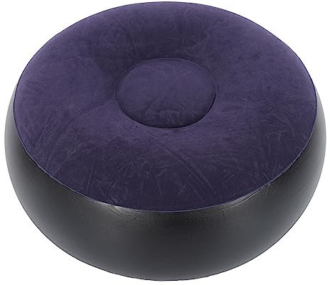 Wnvivi Aufblasbarer Outdoor-Hocker, Beflockter Aufblasbarer Hocker, Tragbarer Outdoor-Campinghocker, Runde Aufblasbare Fußstütze für Zuhause, Büro, Reisen