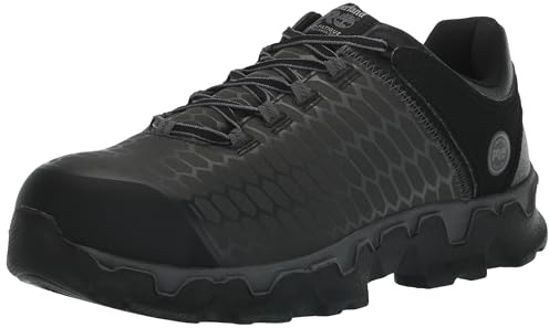 Timberland PRO Men's Powertrain Sport Alloy Safety Toe Industrial Athletic Work Shoe, Black/Grey-2024 New Raptek, 12 W