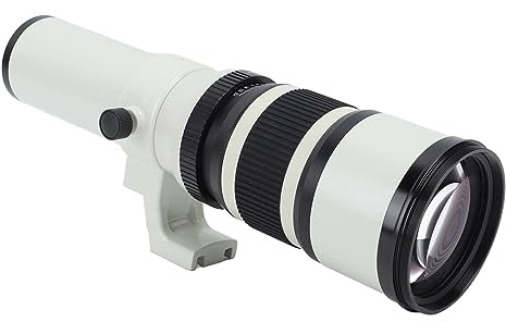 500mm F6.3 Telephoto Lens with Adapter, Accurate Scales, Manual for Far Distance Photography, Bird and Wildlife Photography (White)