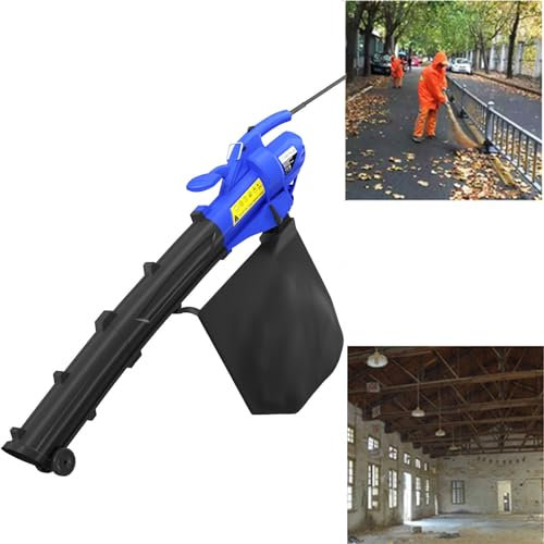 Leaf Blower Vacuum and Mulcher 3 in 1, Garden Vacuum and Leaf Blower with Strap, 35L Collection Bag, 10:1 Shreddering Ratio, 6 Variable Speed, Lightweight and Portable Yard Grass or Leaves Cleaning