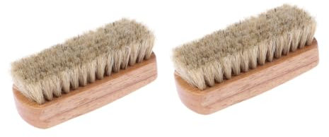 SAFIGLE 2stücke Boot Brush Cleaner Holzgriff Schuhputzbürste Mit Borsten Für Glänzende Pflege Von Schuhen Und Accessoires Farbe Zufällig Für Zuhause Auto Und Reisen
