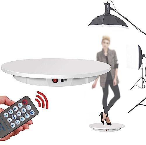 Motorisierter drehbarer Präsentationsständer mit Fernbedienung, 23,6 Zoll/330 lb belastbar, robuster, um 360 Grad drehbarer elektrischer Drehteller für die Präsentation von Fotografieprodukten oder