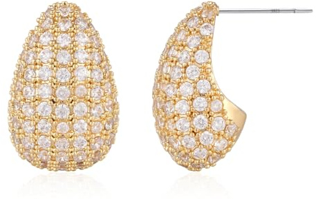 WEGOLIMME Damen Tropfen Ohrringe Silber 925 Ohrstecker 18K Gold Damenohrringe Hochzeit Schmuck Modeschmuck Mama Geschenke für Frauen Freundin Geburtstag Geburtstagsgeschenk Jahrestag Geschenk für Sie