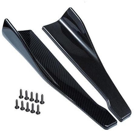 VeroCh 2PCS Auto ABS Seitenschweller, Für Phaeton EOS Beetle Scirocco Caddy Amarok (48cm) Seitenschürze Extension Kratzfest Seitenrock Splitter Anti-Collision Diffusor Car Zubehör,B/Carbon Fiber